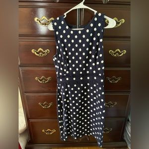 J Crew blue and white polka dot dress